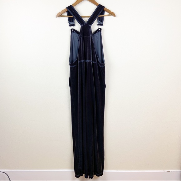 Vintage Carol Anderson Gray Blue Velvet Overalls - Picture 3 of 7